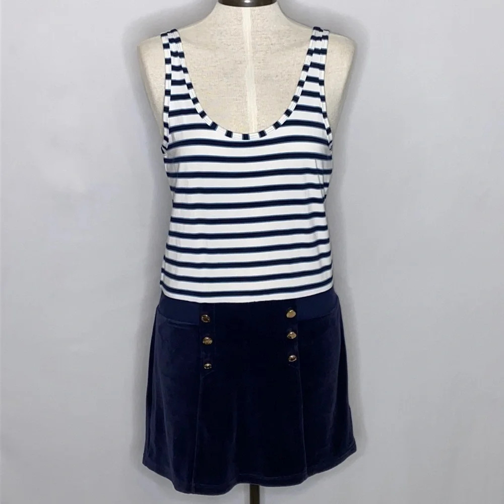 Juicy Couture Striped Tank Velour Skirt Dress - S
